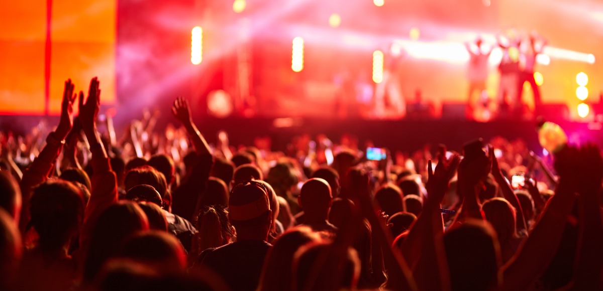 Moltes persones ballant i gaudint d'un concert