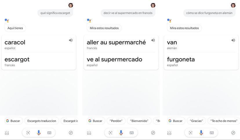 Imagen: preguntar al asistente por voz cómo se dicen palabras o frases en otro idioma 